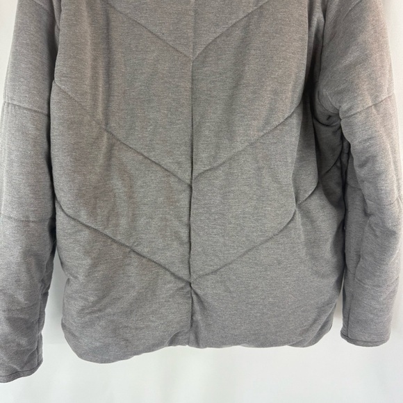 Three Dots Gray Quilted Step Hem Knit Full Zip Jacket Large - Picture 10 of 11